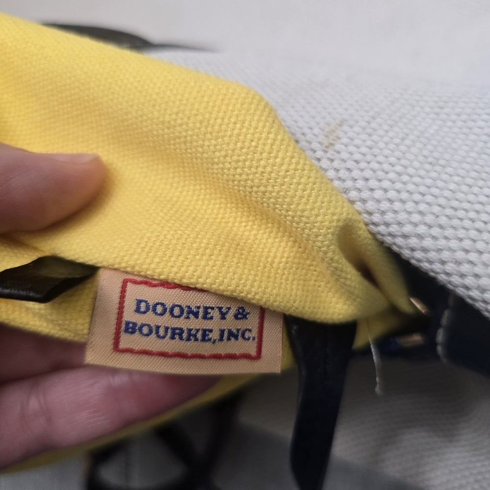 Dooney and Bourke  Nylon Leather Shopper Tote Bag Lined Handles Large - Picture 10 of 15